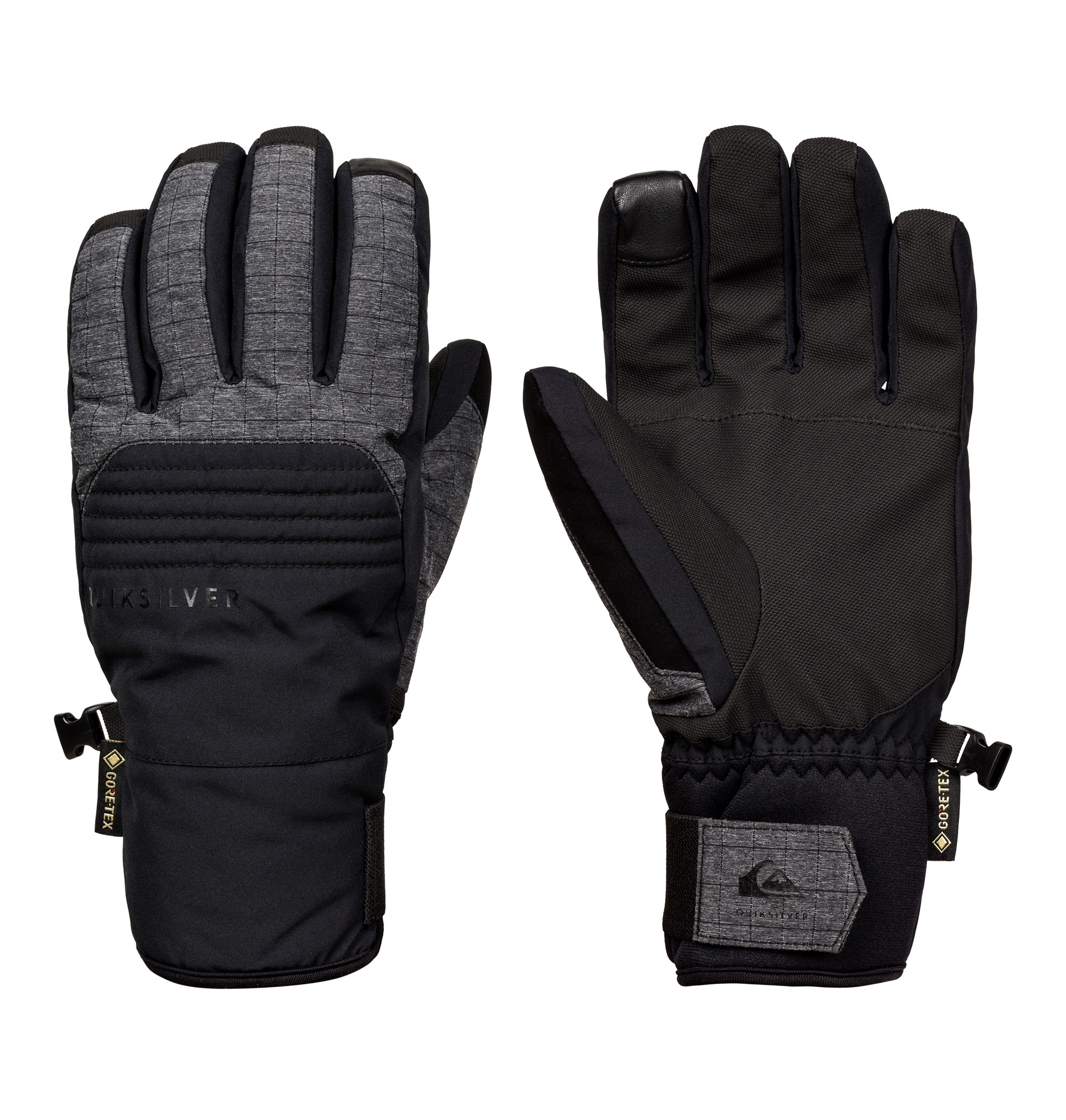 30%OFF！＜Quiksilver＞ HILL GORE-TEX GLOVE【送料無料】 配色切り替え×ステッチデザインが魅力のグローブ