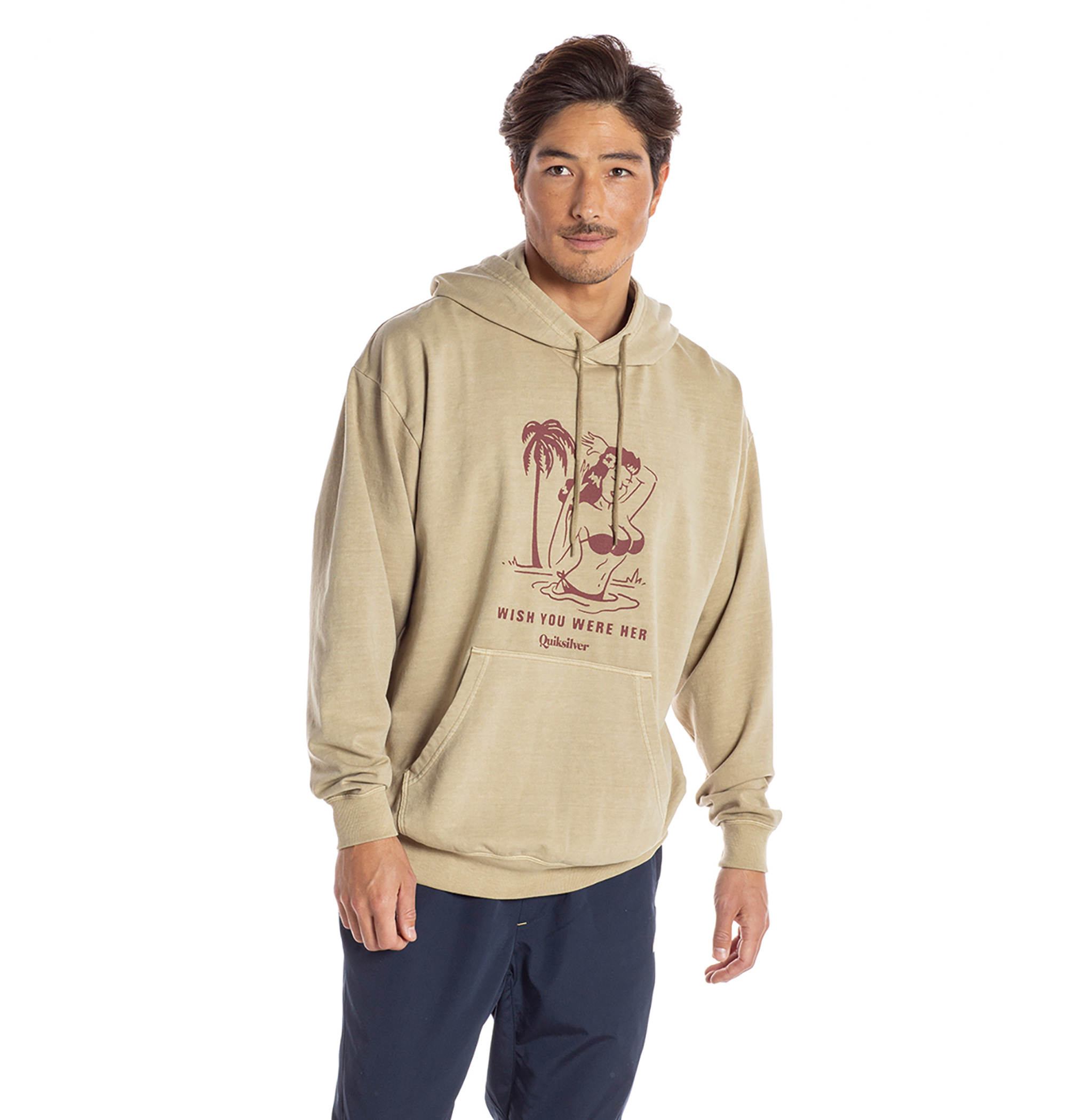 35%OFF！＜Quiksilver＞ ISLAND PARTY HOODIE フロントのデザインプリントがアイキャッチなフーディー