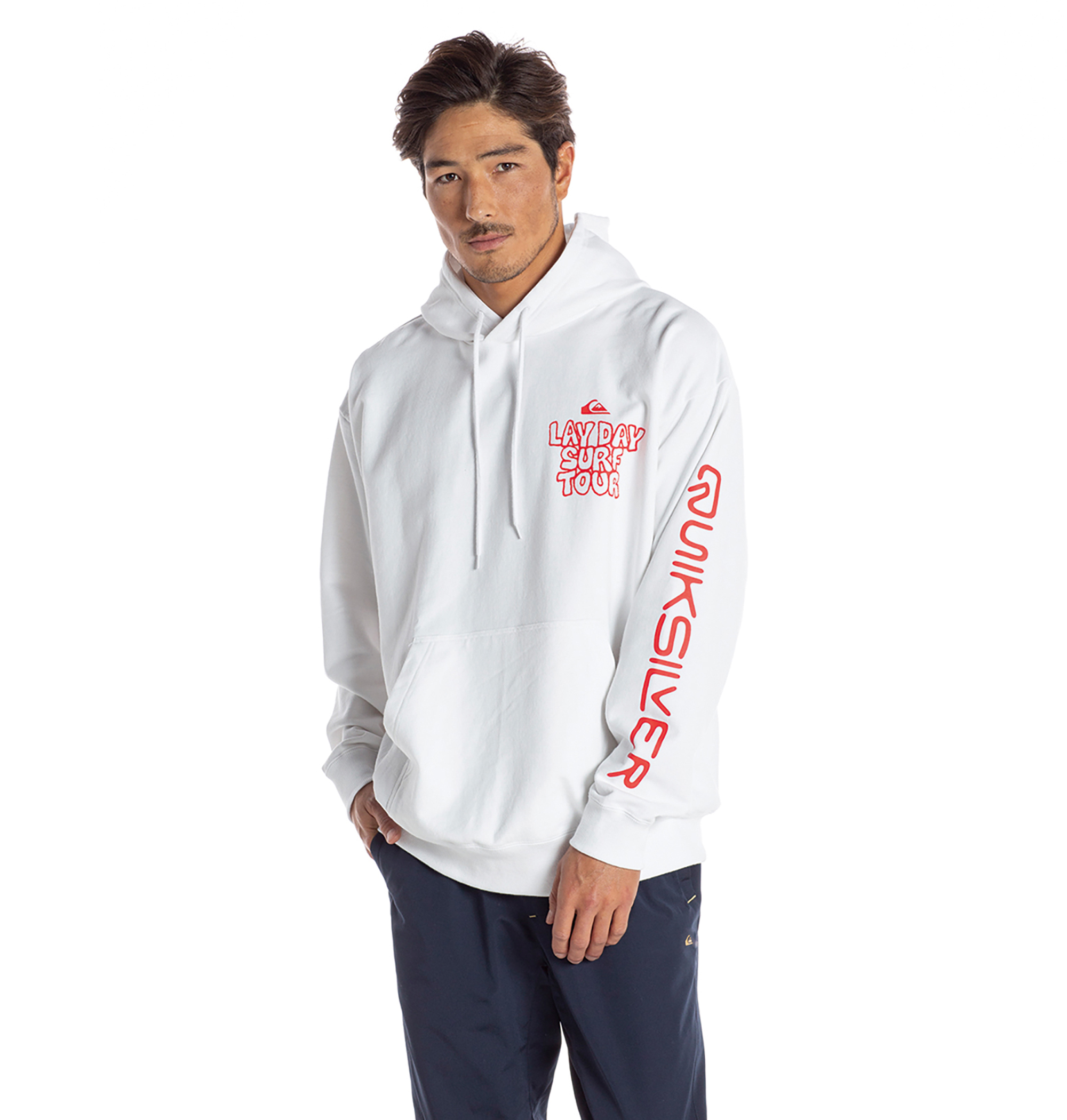 35%OFF！＜Quiksilver＞ DIFFERENT SIDE HOODIE 厚くて張りのある度詰め素材を使ったパーカー