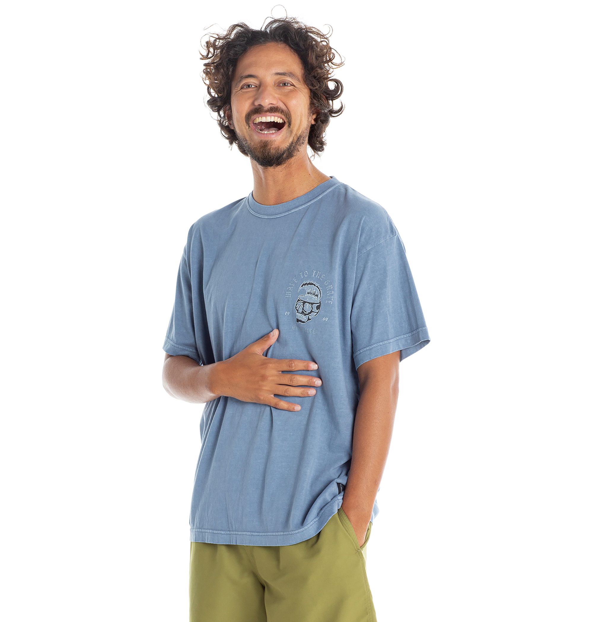 20%OFF！＜Quiksilver＞ ALOHA WAVES ST ピグメント加工によりユーズド感を加えた、少し薄手で柔らかい素材を使用したTシャツ